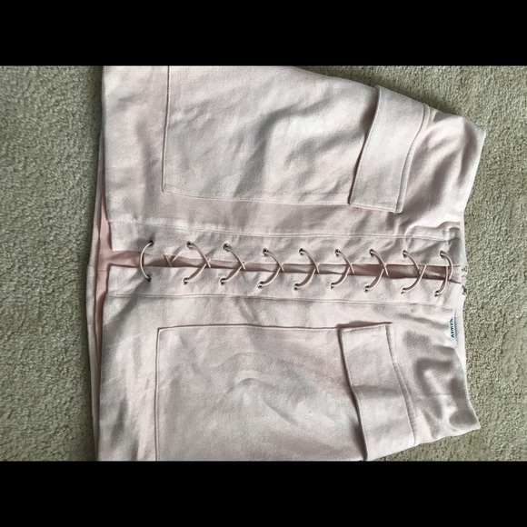 Lace up suede skirt - Picture 1 of 4